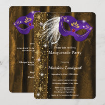 Royal Purple & Gold Masquerade Ball Gala Damask