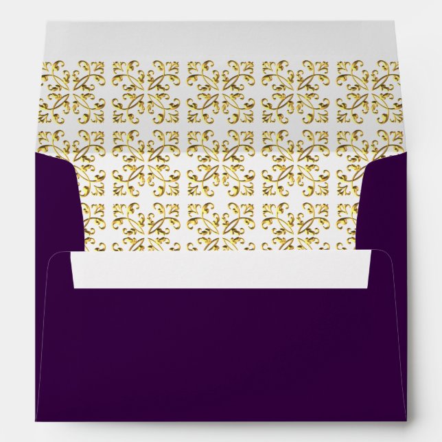 Royal Purple Gold Ornate Envelope (Back (Bottom))