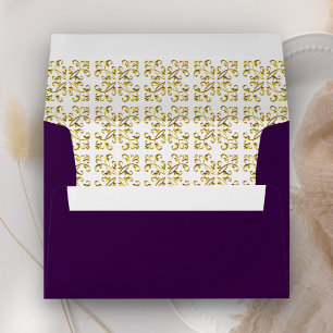 Royal Purple Gold Ornate Envelope