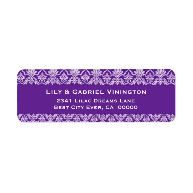 Royal Purple Lace Wedding Damask P550 (Front)