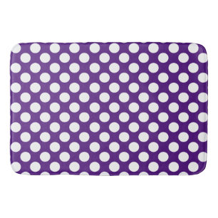 Royal Purple : Large white Polka Dot Pattern Bath Mat
