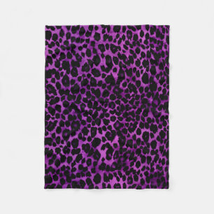 Royal Purple Leopard Print Fleece Blanket