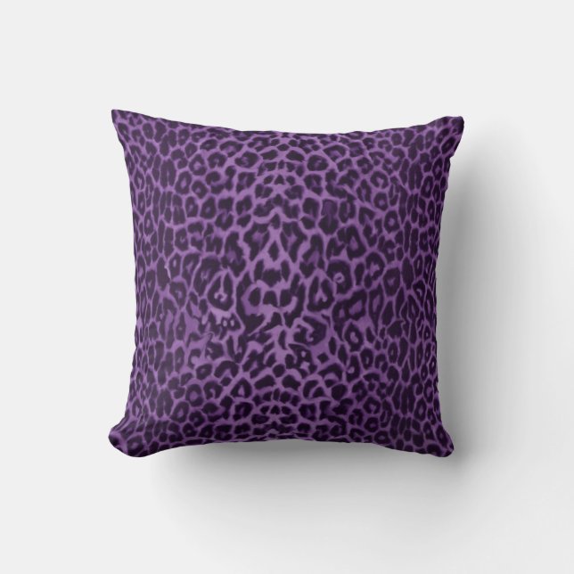 Royal :Purple Leopard Throw Pillow (Front)