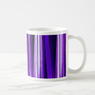 Royal Purple, Lilac and Silver Stripy Pattern Coffee Mug