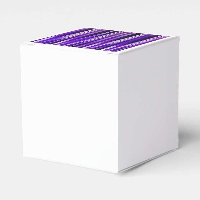 Royal Purple, Lilac and Silver Stripy Pattern Favour Box (Front Side)