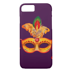 Royal purple masquerade mask mardi gras iPhone 8/7 case