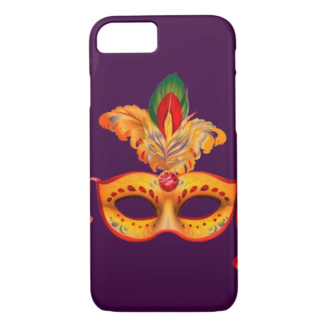 Royal purple masquerade mask mardi gras Case-Mate iPhone case (Back)