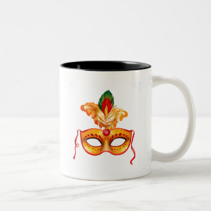 Royal purple masquerade mask mardi gras Two-Tone coffee mug