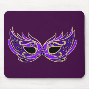 Royal purple masquerade mask mouse mat