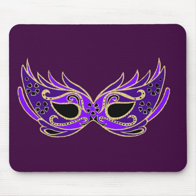 Royal purple masquerade mask mouse mat (Front)