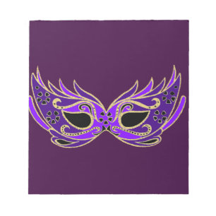 Royal purple masquerade mask notepad