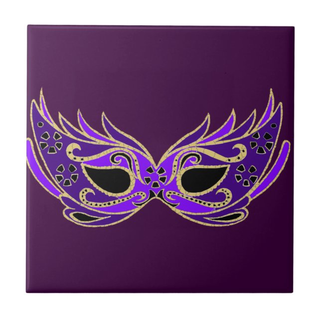 Royal purple masquerade mask tile (Front)