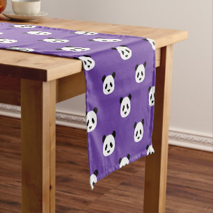 Royal Purple - Minimalist Panda Pattern Short Table Runner