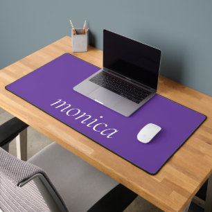 Royal Purple Modern Name   Trendy Minimalist Desk Mat
