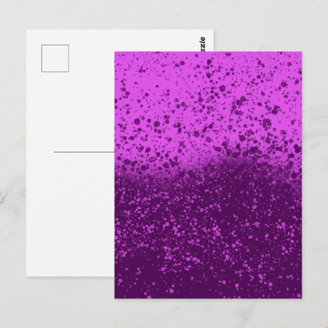 Royal Purple Monochromatic Splatter Postcard (Front/Back)