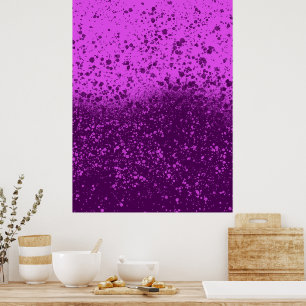Royal Purple Monochromatic Splatter Poster