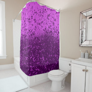 Royal Purple Monochromatic Splatter Shower Curtain