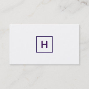 Royal Purple Monogram Square Business Card