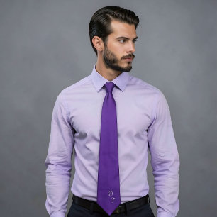 royal purple - monogrammed tie