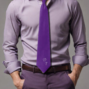 royal purple - monogrammed tie