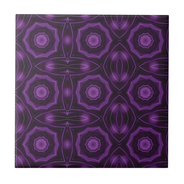 Royal purple pattern geometric design tile (Front)