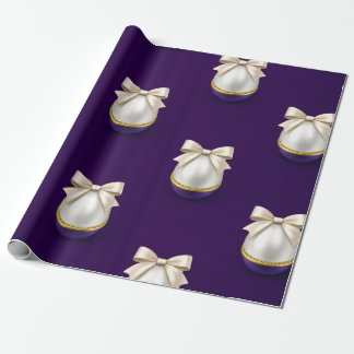 Royal Purple Pearl Luxury Bow Wrapping Paper