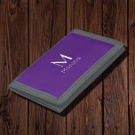 Royal purple  - personalised  trifold wallet<br><div class="desc">Trifold Wallet with  royal purple  solid colour background and  white fonts .Simple and trendy design by Alma Wad .Personalise it with your name  and monogram now ..</div>