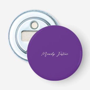 Royal Purple Plain Elegant Minimalist Calligraphy Bottle Opener