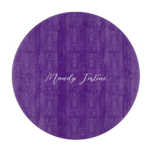 Royal Purple Plain Elegant Minimalist Calligraphy Cutting Board