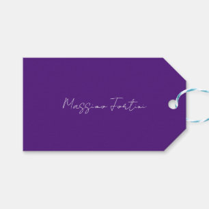 Royal Purple Plain Elegant Minimalist Calligraphy Gift Tags