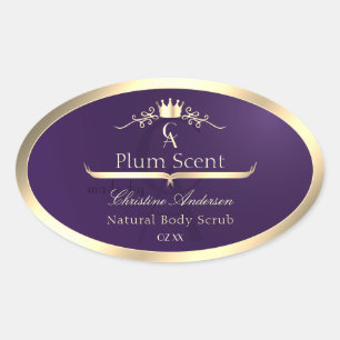 Royal Purple Product Label Gold Frame and Monogram