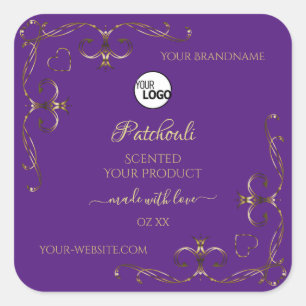 Royal Purple Product Labels Ornate Corner Add Logo