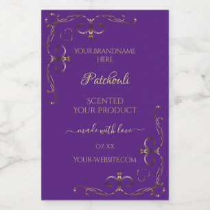 Royal Purple Product Labels Ornate Corner Borders