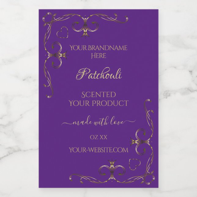 Royal Purple Product Labels Ornate Corner Borders (Single Label)