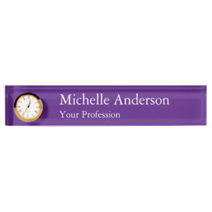 Royal Purple Professional Manager Modern Plain Nameplate