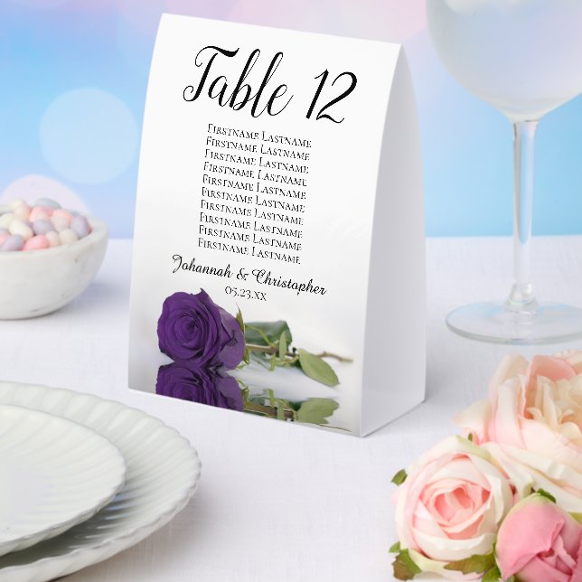 Royal Purple Rose Wedding Number Seating Chart  (Insitu(Wedding))