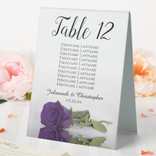 Royal Purple Rose Wedding Number Seating Chart
