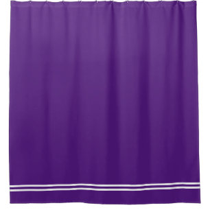 Royal Purple shower curtain double line border