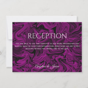 Royal Purple & Silver Grey Wedding Reception Card