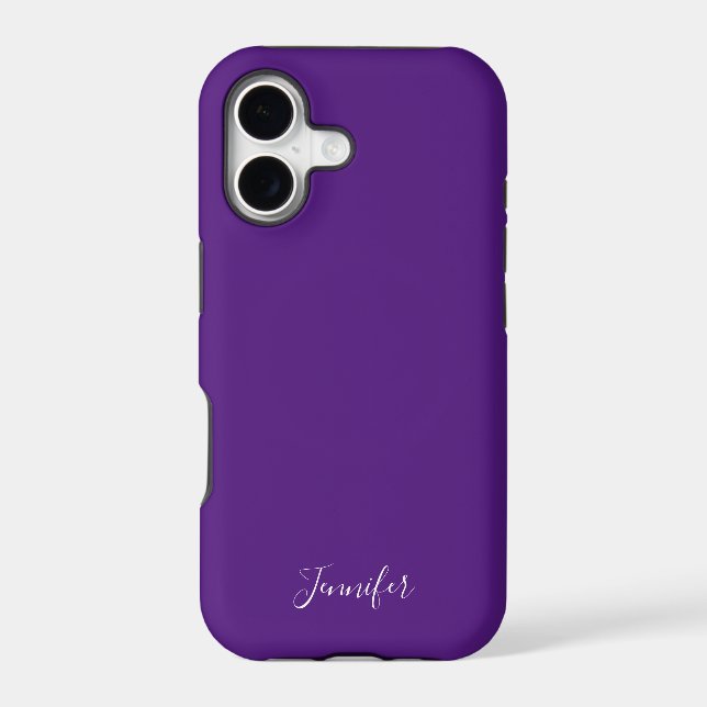 Royal Purple Solid Colour Custom Monogram (Back)