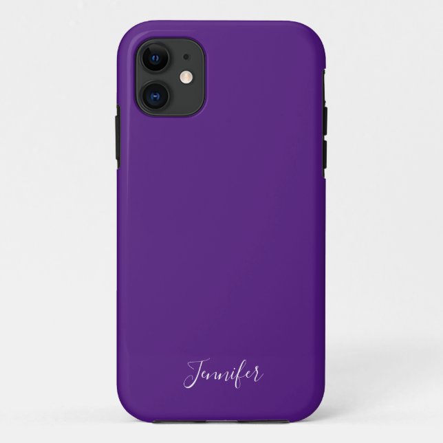 Royal Purple Solid Colour Custom Monogram Case-Mate iPhone Case (Back)