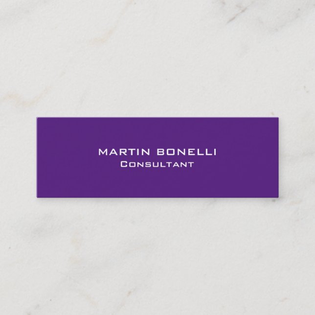 Royal Purple Special Unique Minimalist Chic Mini Business Card (Front)