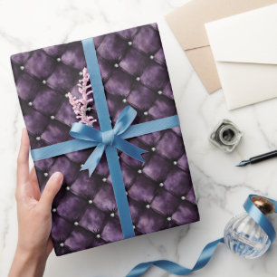 Royal Purple Squares Wedding Wrapping Paper