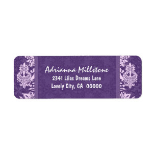 ROYAL PURPLE Swirl Damask Wedding B321