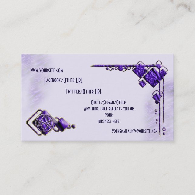 Royal Purple Unicursal Business Card (Front)