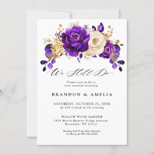 Royal Purple Violet Gold  Botanical  We still do   Invitation