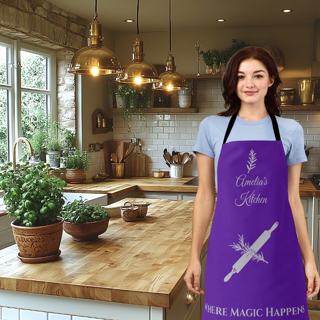 Royal Purple with Soft Silver Rolling Pin and Herb Apron (Creator Uploaded)