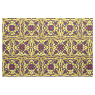 Royal Purple Yellow Vintage Kaleidoscope Fabric