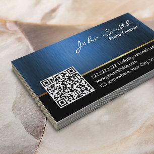 Royal QR code Piano Teacher Business Card