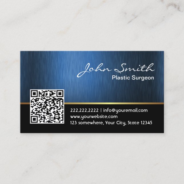 Royal QR code Plastic Surgeon Business Card (Front)